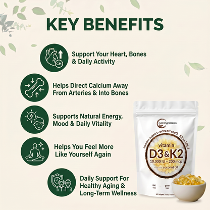 Premium D3 & K2 Soft Gels